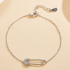 Wholesale S925 Sterling Silver U Shape Zircon Paperclip Bracelet With Exquisite Niche Design And Diamond Treatment For Women