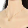 Wholesale S925 Sterling Silver Uppercase English Letter Pendant Necklace With 18K Gold Electroplating And Diamond Treatment