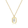 Wholesale S925 Sterling Silver Uppercase English Letter Pendant Necklace With 18K Gold Electroplating And Diamond Treatment
