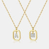 Wholesale S925 Sterling Silver Uppercase English Letter Pendant Necklace With 18K Gold Electroplating And Diamond Treatment