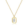 Wholesale S925 Sterling Silver Uppercase English Letter Pendant Necklace With 18K Gold Electroplating And Diamond Treatment