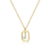 Wholesale S925 Sterling Silver Uppercase English Letter Pendant Necklace With 18K Gold Electroplating And Diamond Treatment