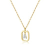 Wholesale S925 Sterling Silver Uppercase English Letter Pendant Necklace With 18K Gold Electroplating And Diamond Treatment