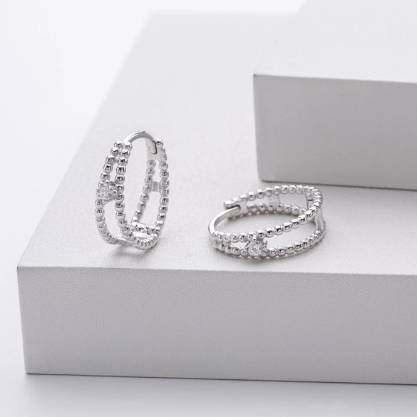 Wholesale S925 Sterling Silver Ushape Light Luxury Hollow Women's Earrings Jewelry With Electroplating