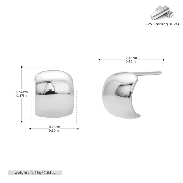 Wholesale S925 Sterling Silver Ushape Simple Electroplated Women's Earrings