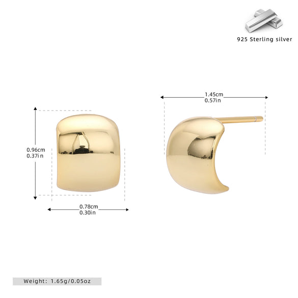 Wholesale S925 Sterling Silver Ushape Simple Electroplated Women's Earrings