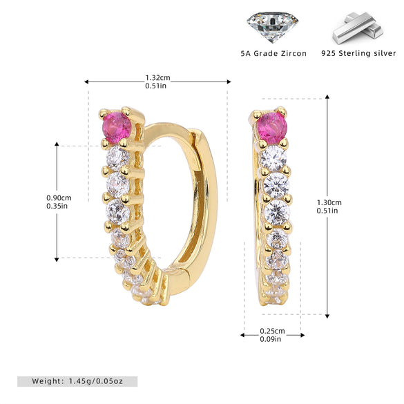 Wholesale S925 Sterling Silver Ushaped Electroplated Zirconium Inlaid Women's Light Luxury Style Earrings