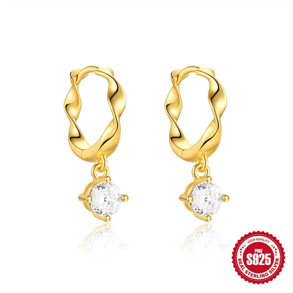 Wholesale S925 Sterling Silver Vintage Pearl Diamond Earrings With Geometric Pattern And Electroplating For Women