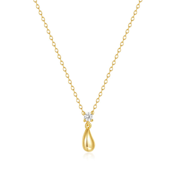 Wholesale S925 Sterling Silver Water Drop Clavicle Chain With Three Dimensional Design Sense And Electroplating For Women Light Luxury Diamond Distinctive Versatile Necklace