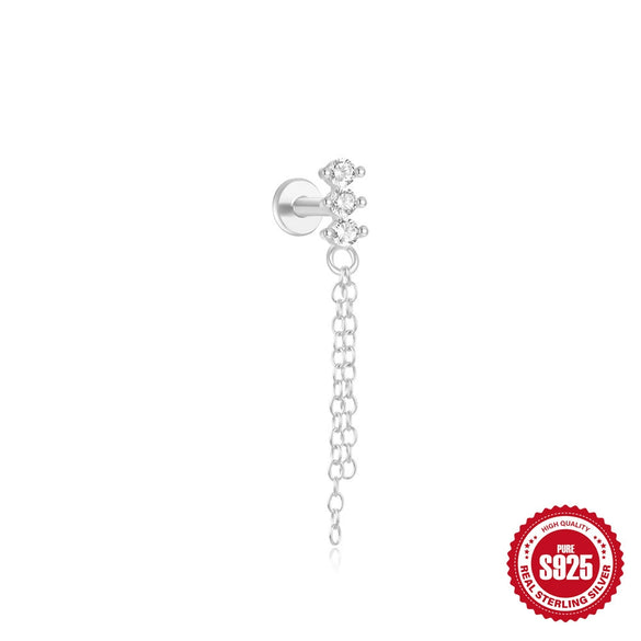 Wholesale S925 Sterling Silver Water Drop Cone Pendant Earrings With Zircon And Geometric Design For Women