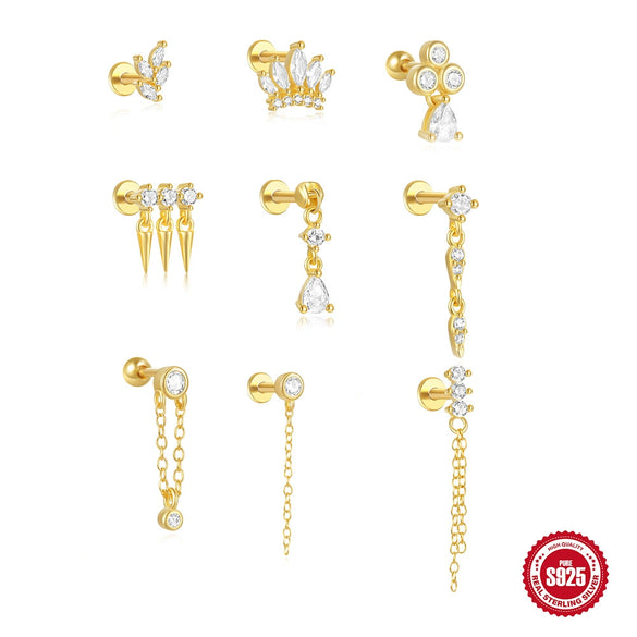 Wholesale S925 Sterling Silver Water Drop Cone Pendant Earrings With Zircon And Geometric Design For Women