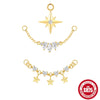 Wholesale S925 Sterling Silver Water Drop Geometric Tassel Earrings With Eight Pointed Star Chain For Women