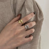 Wholesale S925 Sterling Silver Water Drop Open Ring For Women With Geometric Design And Electroplating