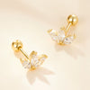 Wholesale S925 Sterling Silver Water Drop Petals Flower Zircon Earrings For Women
