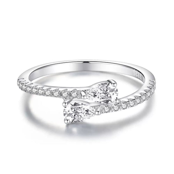 Wholesale S925 Sterling Silver Water Drop Ring Women's Fashion Simple Highgrade Design