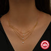 Wholesale S925 Sterling Silver Water Drop Shaped Three Layer Stacked O Chain Necklace For Women With Electroplating Treatment And Geometric Design