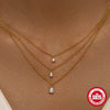 Wholesale S925 Sterling Silver Water Drop Shaped Three Layer Stacked O Chain Necklace For Women With Electroplating Treatment And Geometric Design