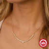 Wholesale S925 Sterling Silver Water Drop Shaped Zircon Necklace With Geometric Pattern And Electroplating For Women