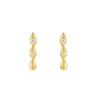 Wholesale S925 Sterling Silver Water Drop Tassel Inlaid Zircon Electroplated Geometric Earrings For Women