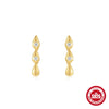 Wholesale S925 Sterling Silver Water Drop Tassel Inlaid Zircon Electroplated Geometric Earrings For Women