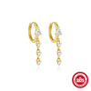 Wholesale S925 Sterling Silver Water Drop Zircon Ear Buckle French Earrings For Women With Electroplating Treatment