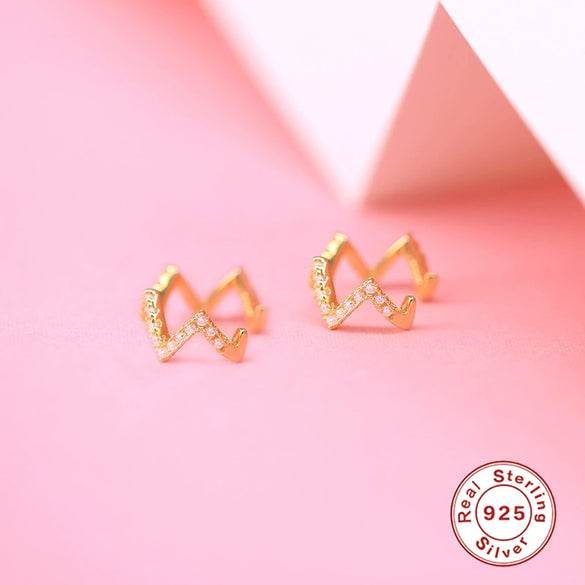 Wholesale S925 Sterling Silver Wave Ear Clip Earrings With Simple Diamond Inlay Light Luxury Geometric Style Electroplating For Women