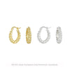 Wholesale S925 Sterling Silver Wave Pattern Twist Half Circle C Shaped Ear Buckle Earrings With Electroplating For Women