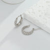 Wholesale S925 Sterling Silver Wave Pattern Twist Half Circle C Shaped Ear Buckle Earrings With Electroplating For Women
