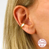 Wholesale S925 Sterling Silver Wide Face Ear Clip Geometric Glossy Earrings With Electroplating For Women