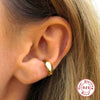 Wholesale S925 Sterling Silver Wide Face Ear Clip Geometric Glossy Earrings With Electroplating For Women