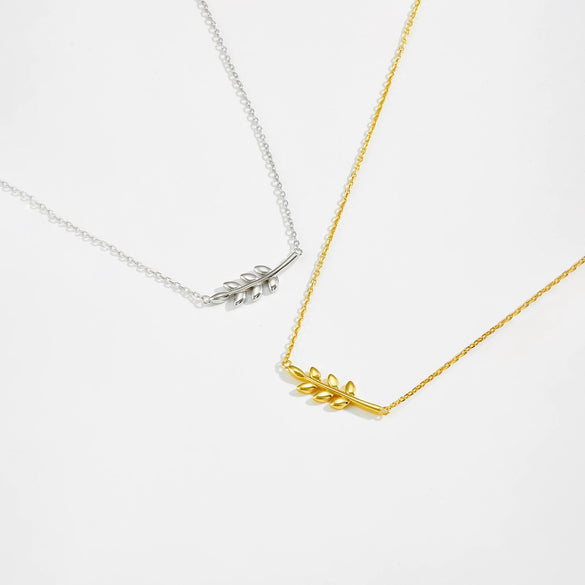 Wholesale S925 Sterling Silver Women's Collarbone Chain With Leaf Pendant Electroplated Silver Jewelry