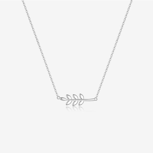 Wholesale S925 Sterling Silver Women's Collarbone Chain With Leaf Pendant Electroplated Silver Jewelry