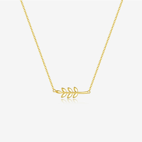 Wholesale S925 Sterling Silver Women's Collarbone Chain With Leaf Pendant Electroplated Silver Jewelry