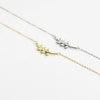 Wholesale S925 Sterling Silver Women's Collarbone Chain With Leaf Pendant Electroplated Silver Jewelry