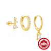 Wholesale S925 Sterling Silver Women's Daily Elegant Matching Earrings Set With Geometric Design And Electroplating