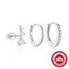 Wholesale S925 Sterling Silver Women's Daily Elegant Matching Earrings Set With Geometric Design And Electroplating