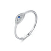 Wholesale S925 Sterling Silver Women's Devil's Eye Ring With Dropping Glue Treatment
