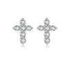 Wholesale S925 Sterling Silver Women's Earrings With Irregular Geometric Design And Diamond Treatment Platinum Or 18K Gold Electroplating