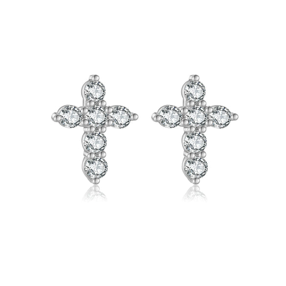 Wholesale S925 Sterling Silver Women's Earrings With Irregular Geometric Design And Diamond Treatment Platinum Or 18K Gold Electroplating