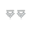 Wholesale S925 Sterling Silver Women's Earrings With Irregular Geometric Design And Diamond Treatment Platinum Or 18K Gold Electroplating