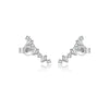 Wholesale S925 Sterling Silver Women's Earrings With Irregular Geometric Design And Diamond Treatment Platinum Or 18K Gold Electroplating