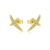 Wholesale S925 Sterling Silver Women's Earrings With Irregular Geometric Design And Diamond Treatment Platinum Or 18K Gold Electroplating
