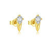 Wholesale S925 Sterling Silver Women's Earrings With Irregular Geometric Design And Diamond Treatment Platinum Or 18K Gold Electroplating