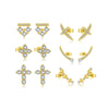 Wholesale S925 Sterling Silver Women's Earrings With Irregular Geometric Design And Diamond Treatment Platinum Or 18K Gold Electroplating
