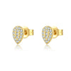 Wholesale S925 Sterling Silver Women's Earrings With Simple High End Sense And Leaf Pattern Electroplated