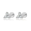 Wholesale S925 Sterling Silver Women's Earrings With Small Five Pointed Star And Flower Patterns Electroplated Simple And Fresh Style For Students
