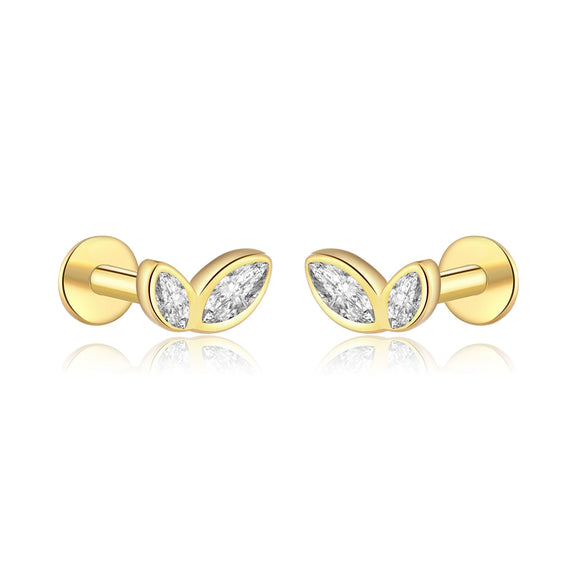 Wholesale S925 Sterling Silver Women's Earrings With Small Five Pointed Star And Flower Patterns Electroplated Simple And Fresh Style For Students