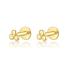 Wholesale S925 Sterling Silver Women's Earrings With Small Five Pointed Star And Flower Patterns Electroplated Simple And Fresh Style For Students