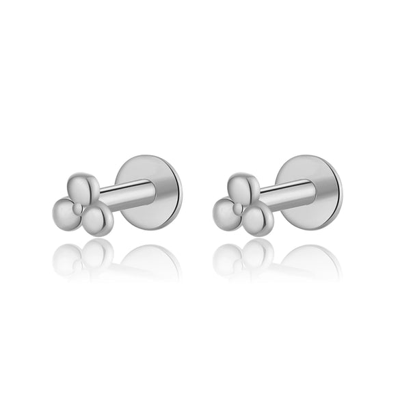 Wholesale S925 Sterling Silver Women's Earrings With Small Five Pointed Star And Flower Patterns Electroplated Simple And Fresh Style For Students