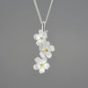 Wholesale S925 Sterling Silver Women's Fresh Pastoral Style Handmade Jewelry Suit With Forget Me Not Flower Pattern And Electroplating Treatment